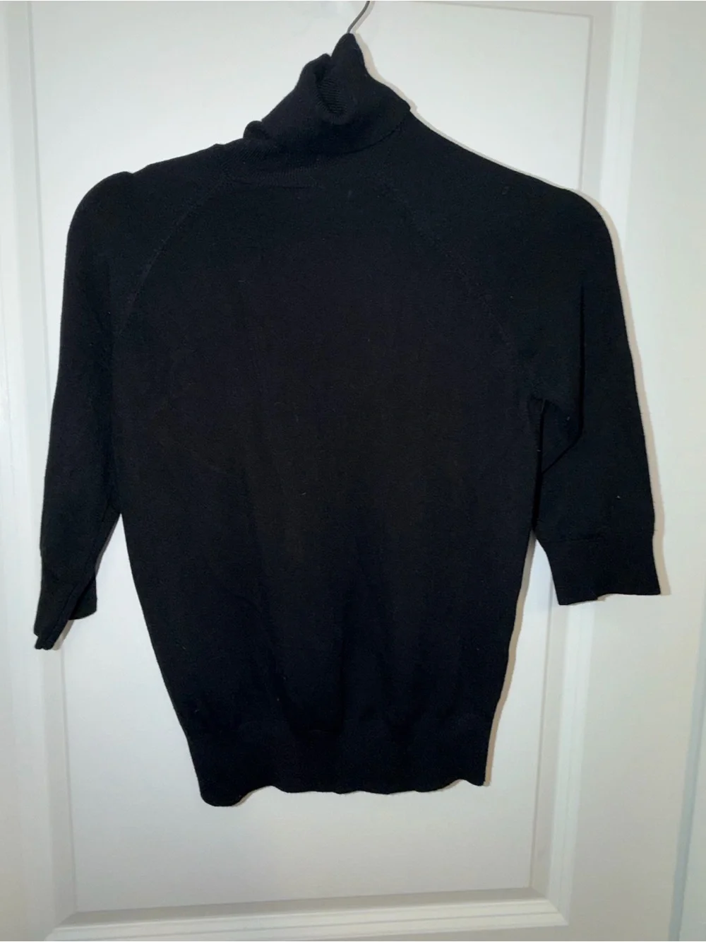 Zara Black Short-Sleeve Turtleneck Sweater